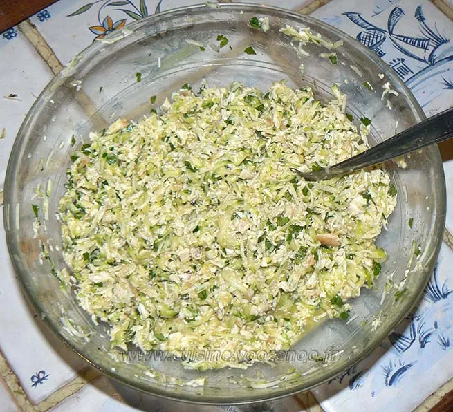 Galettes de poulet, courgettes, emmental etape5