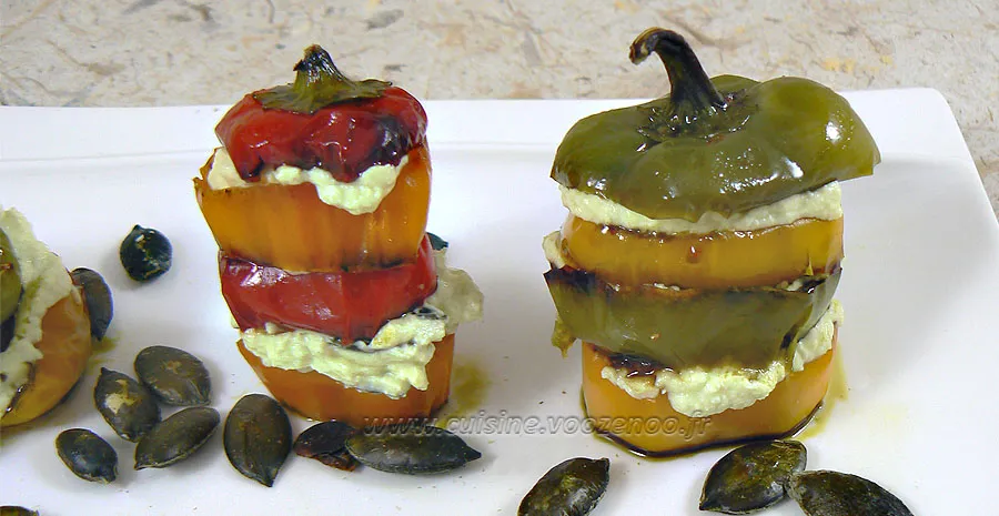 Mini-poivrons à l’huile de courge et graines de courge