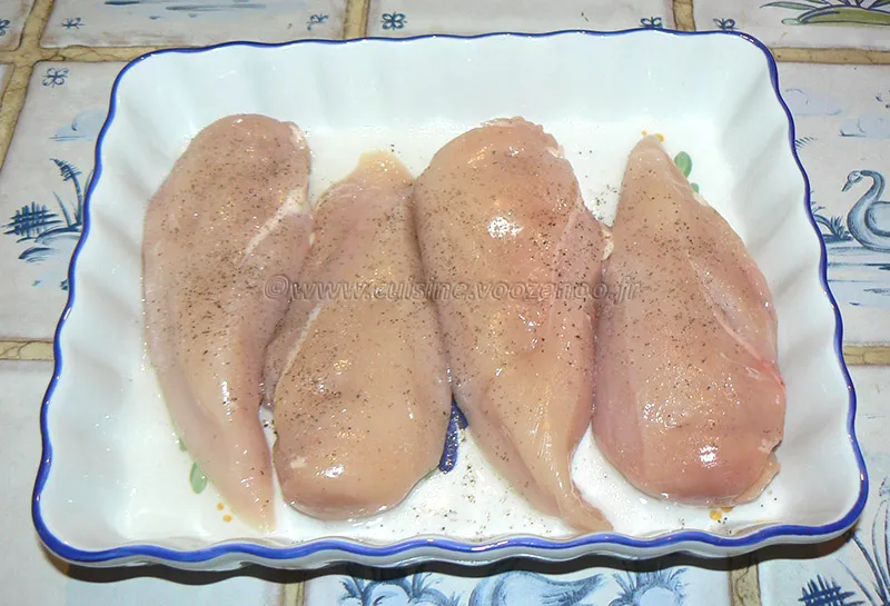 Blancs de poulet, sauce aux agrumes etape1