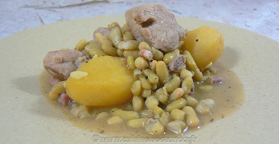 Sauté de porc et dinde, flageolets