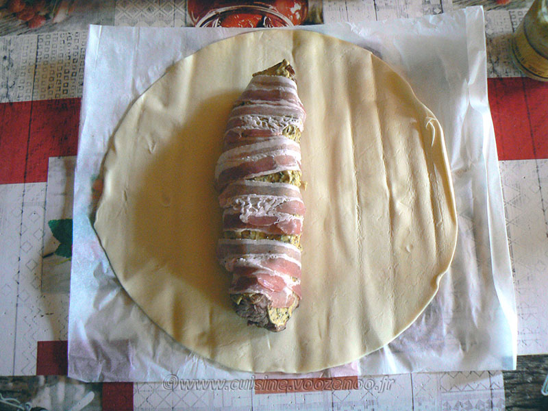 Filet mignon de porc en feuillete moutarde provençale etape4
