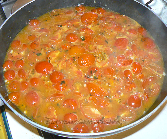 Dos de cabillaud, sauce tomates cerises etape2