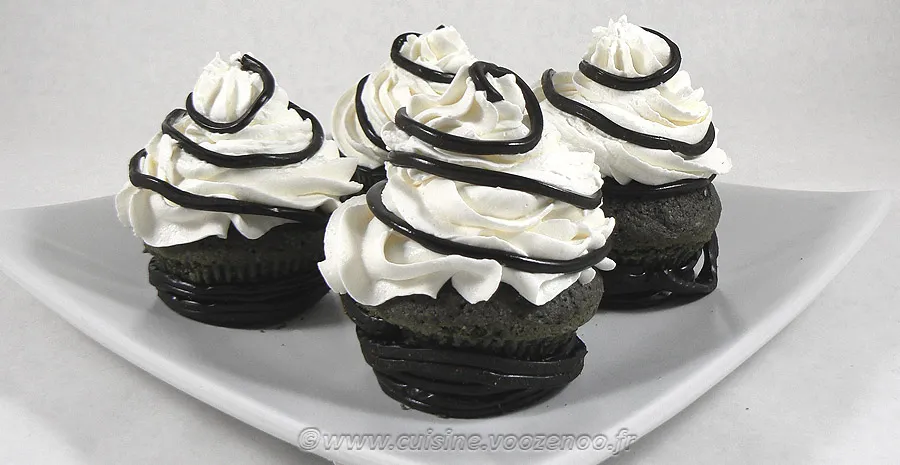 Cupcakes à la réglisse - Noir et Blanc