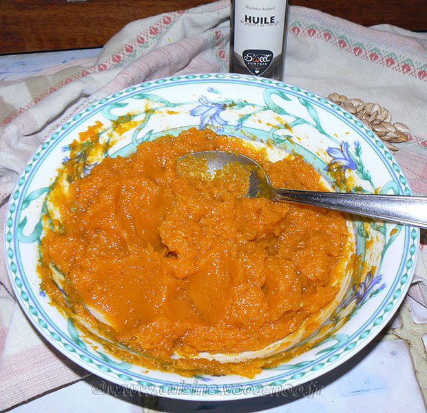 Crème de butternut, saumon sur blinis maison etape3