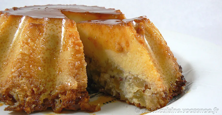 Flan aux pommes, amandes et Calvados