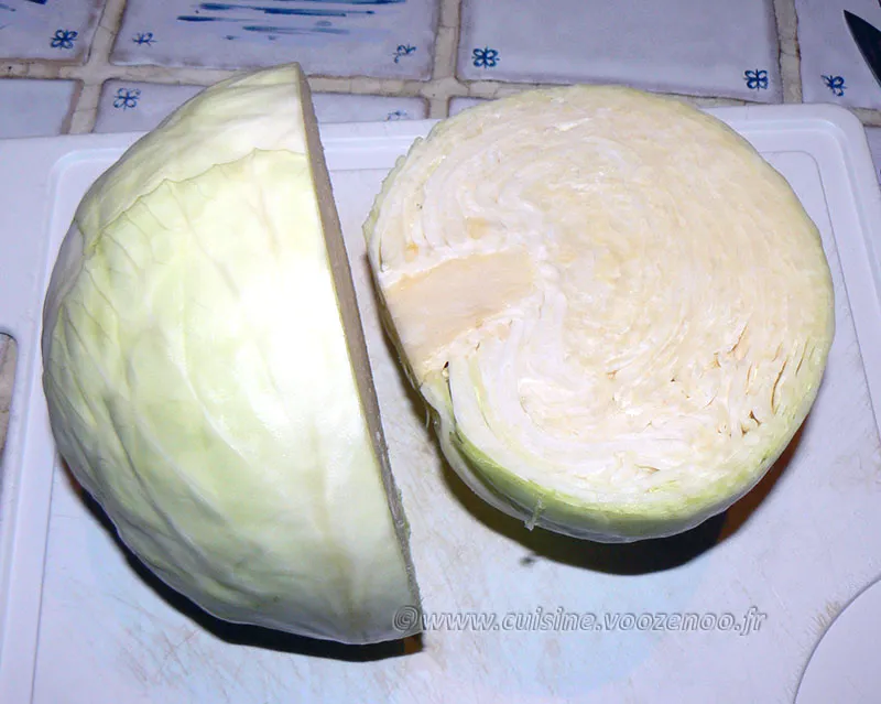Chou blanc aux lardons façon potée etape1