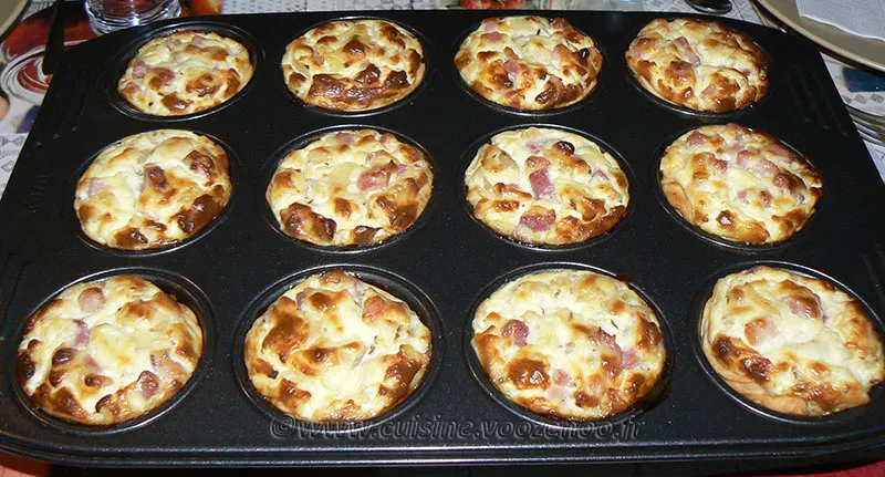 Mini-quiches oignons, lardons, Val de Vienne fin