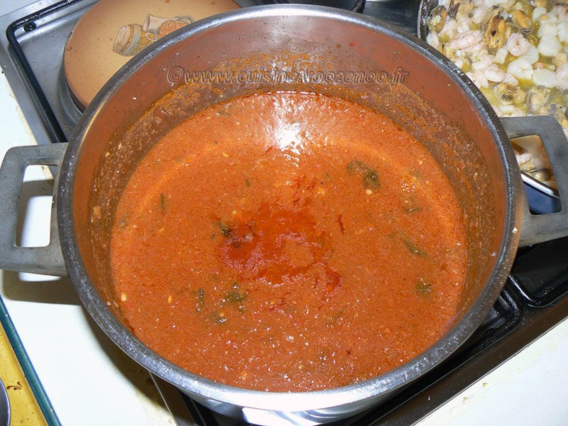 Bucatini aux fruits de mer, sauce bisque de homard etape6
