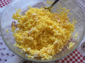 Galettes de riz, poireaux à la crème et œufs au plat etape4
