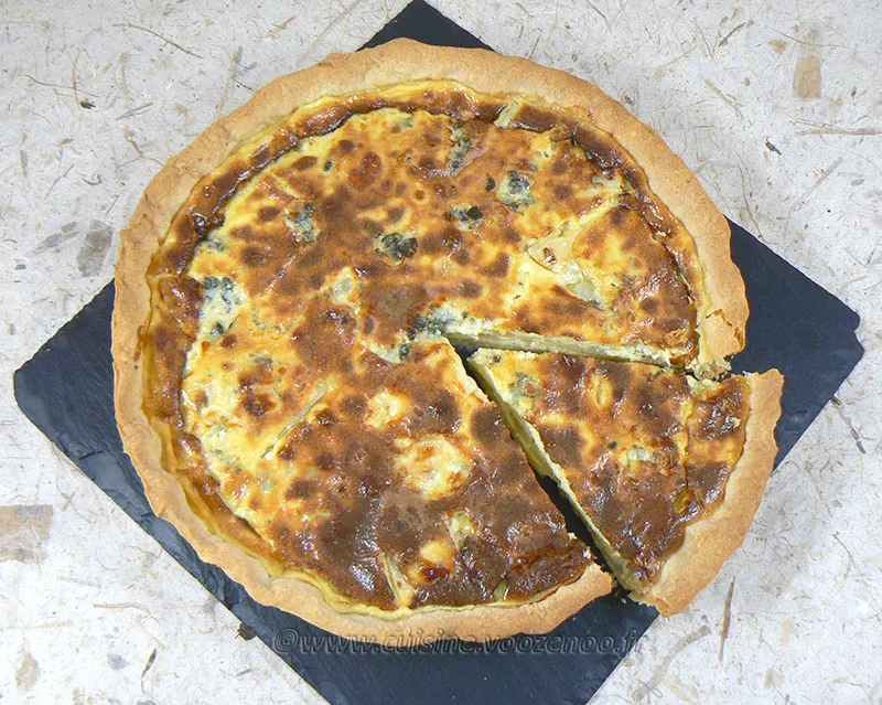 Quiche au roquefort et poires fin