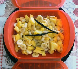 Papillote d’ananas et banane au sirop de vanille etape4