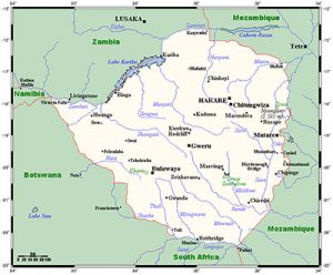 Carte Zimbabwe