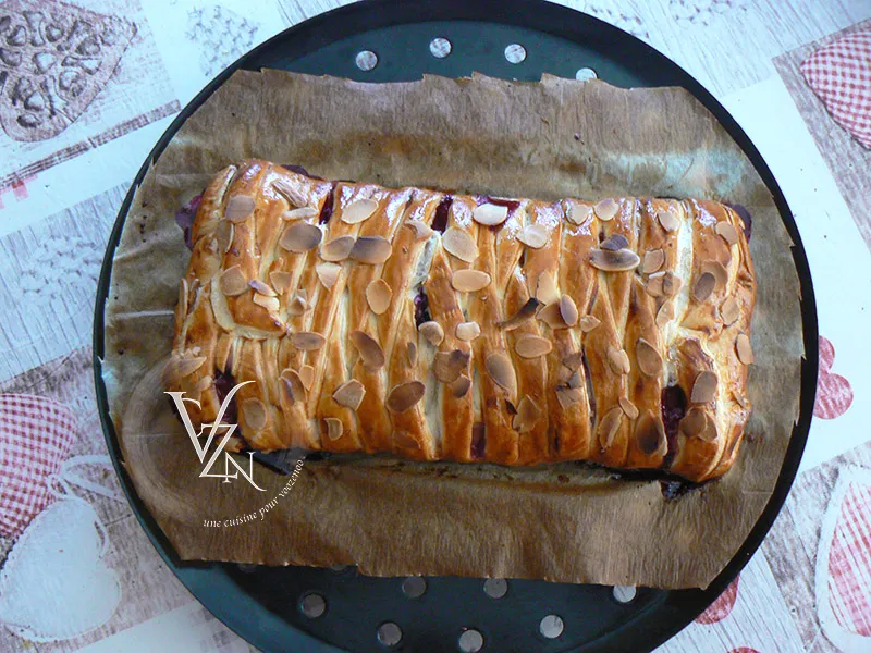 Feuilleté aux pommes et myrtilles fin
