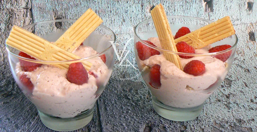 Tiramisu gaufré aux framboises