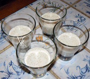 Perles du japon au lait de coco et bananes caramélisées etape