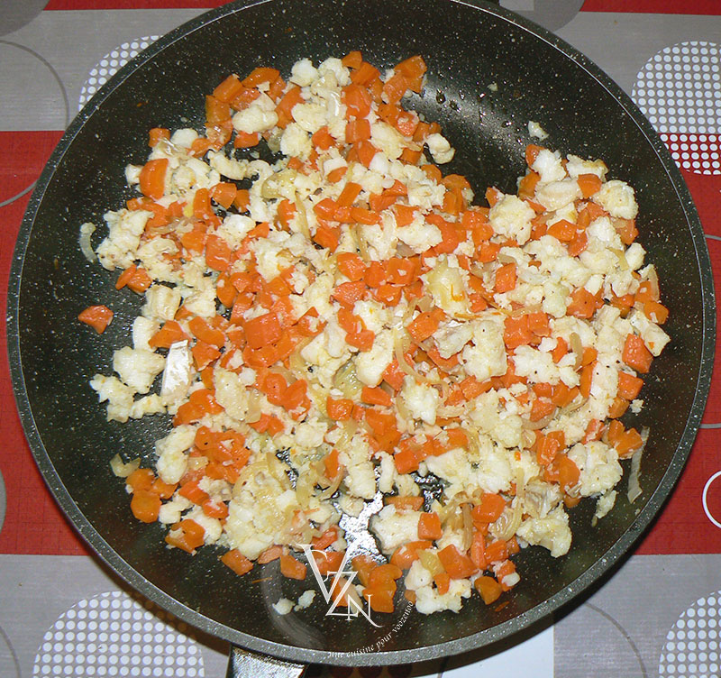 Quiche sans pâte aux carottes et poisson blanc etape2