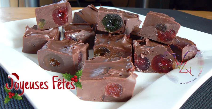 Fudge aux cerises confites