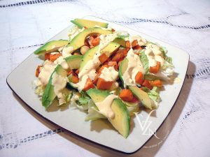 Salade patate douce mayo exotique fin
