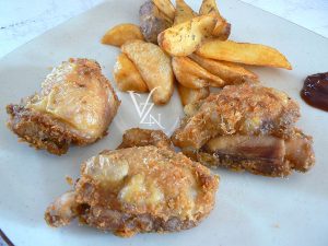 Chicharron de pollo portoricain presentation