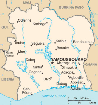 carte côte d’ivoire