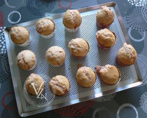 Muffins aux pralines roses fin