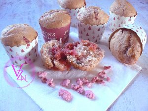 Muffins aux pralines roses presentation
