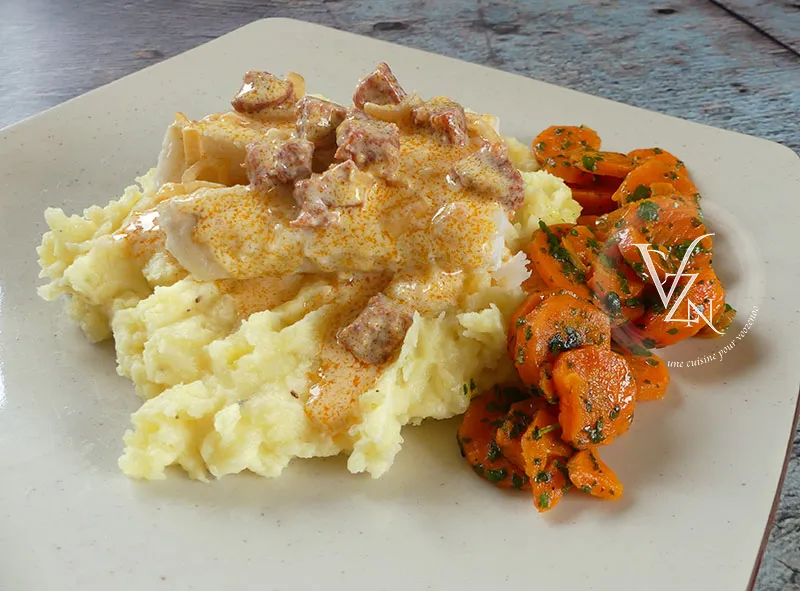 Dos de cabillaud, crème de chorizo fin2