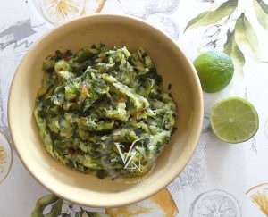 Guacamole de courgettes, coriandre et lime étape2