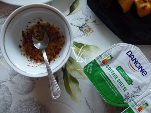Tartines aux pêches, lards et miel pimenté étape3