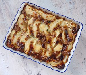 Gratin de poires au roquefort et noix Gratin de poires au roquefort et noix presentation