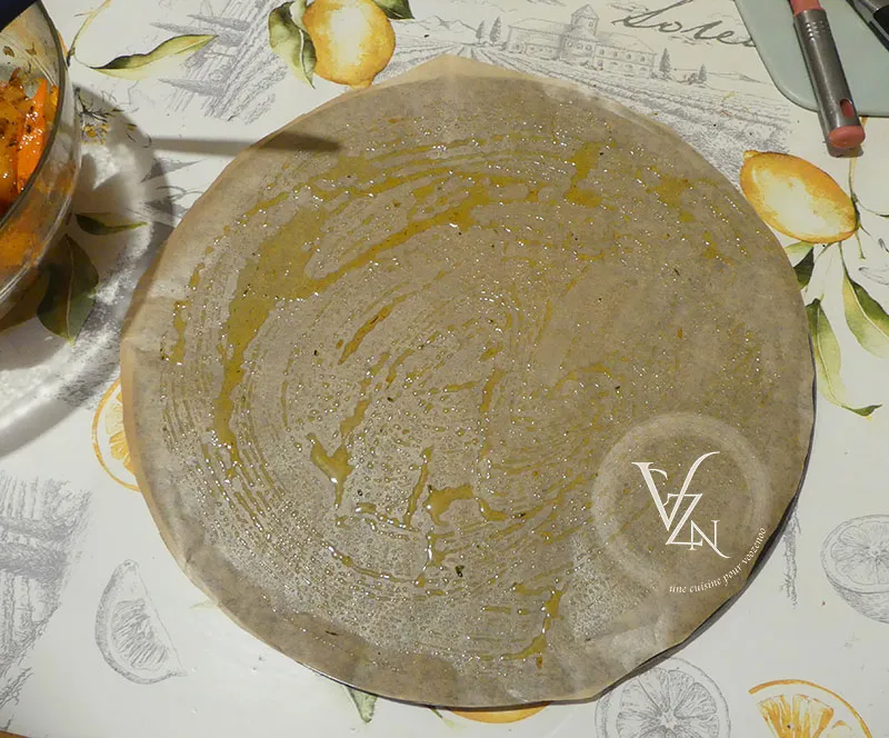 Tatin de potimarron, chèvre, pignons et miel étape3