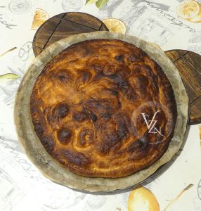 Tatin de potimarron, chèvre, pignons et miel fin