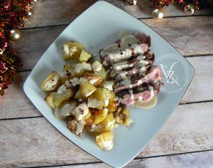 Magret de canard sauce au foie gras, pommes de terre fin2