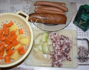 Saucisses lentilles de mémé étape1