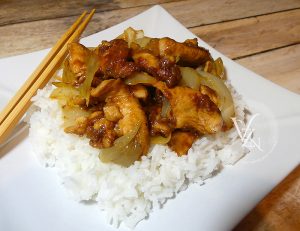 Poulet aux oignons - Chine presentation