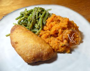 Purée de patate douce à la coriandre fin