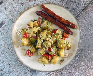 Salade de pommes de terre rôties et gremolata fin