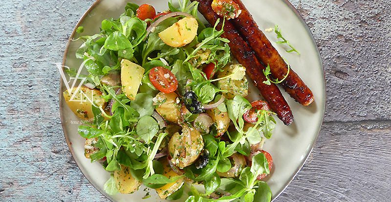 Salade de pommes de terre rôties et gremolata presentation Salade de pommes de terre rôties et gremolata presentation