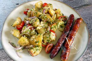 Salade de pommes de terre rôties et gremolata slider