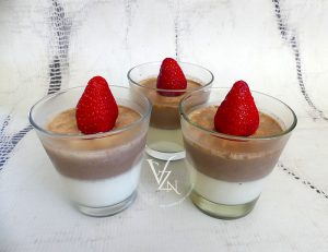 Panna cotta vanille et chocolat presentation