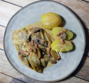 Poêlée d'endives crémeuses aux champignons fin1