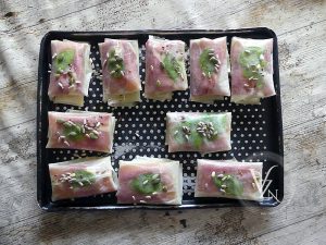 Croustillants au jambon cru et mozzarella fin