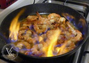 Gambas flambées au Pastis étape3