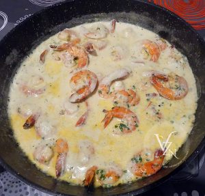 Gambas flambées au Pastis fin