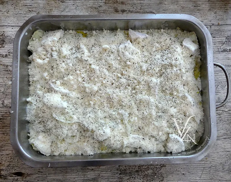 Gratin de ravioles au chèvre, oignons et parmesan étape6