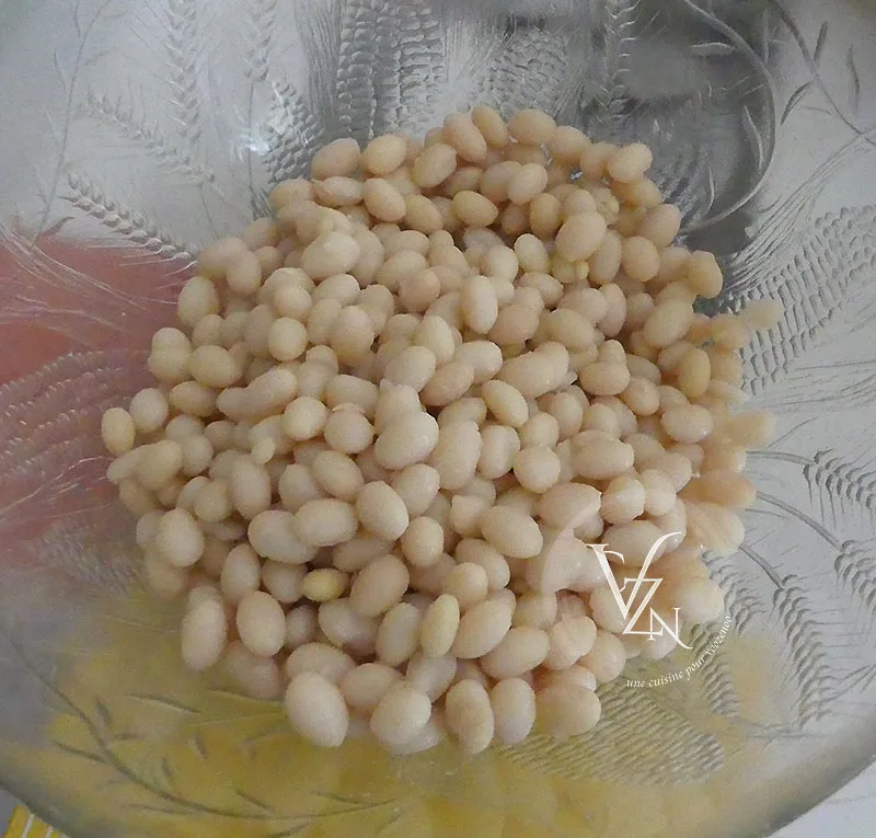 Salade de coco de Paimpol aux aubergines étape3