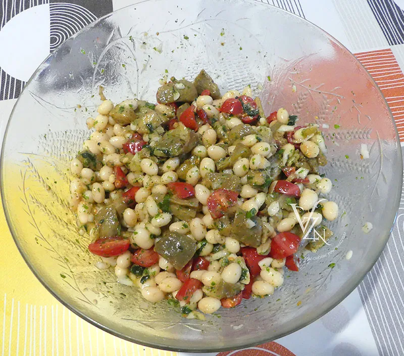 Salade de coco de Paimpol aux aubergines fin