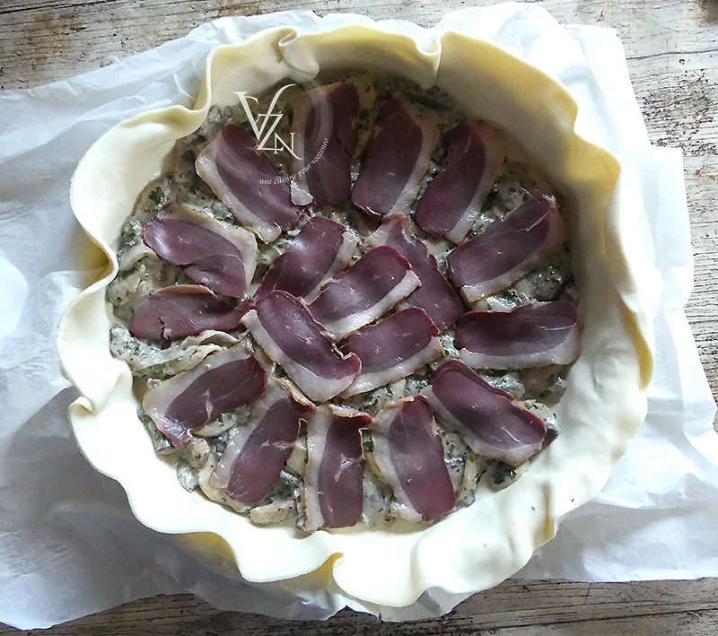 Tourte aux champignons et magrets de canard fumés étape3