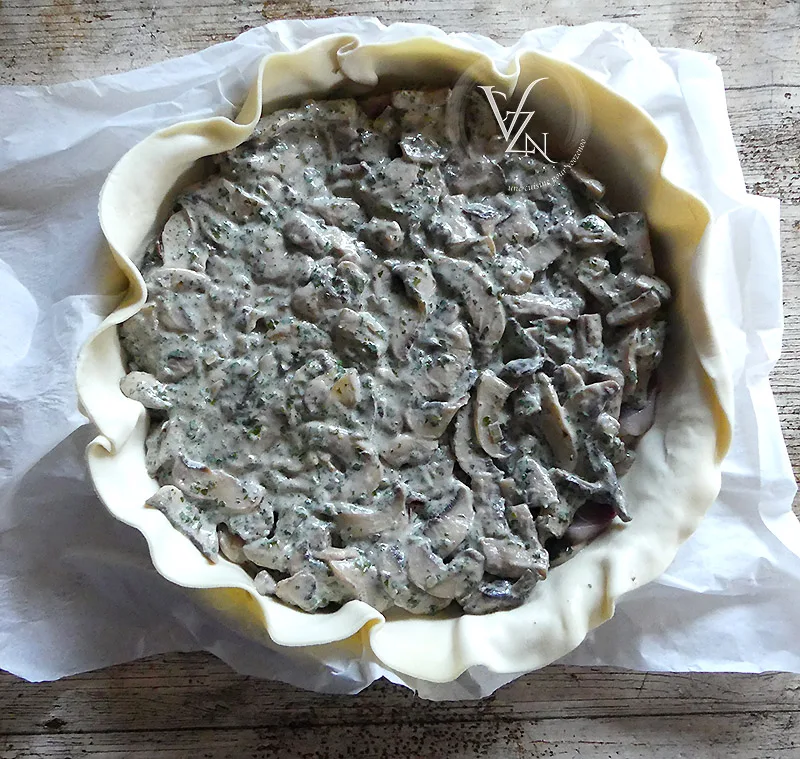 Tourte aux champignons et magrets de canard fumés étape4