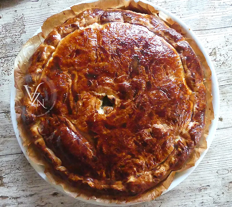 Tourte aux champignons et magrets de canard fumés fin
